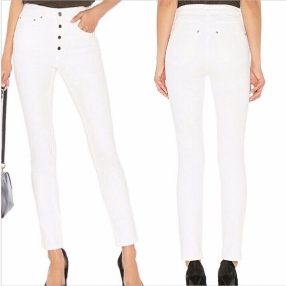 Anine Bing Frida Jean In White Button Fly Closure NWT - Size 26 - Picture 1 of 10